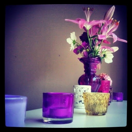 Blumen und Kerzen